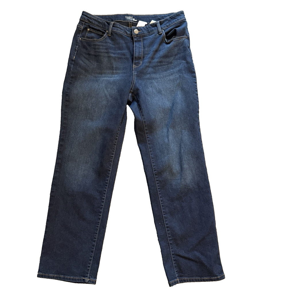 Time & Tru Women’s Jeans Size 16 Blue Denim Dark Wash Straight Leg
